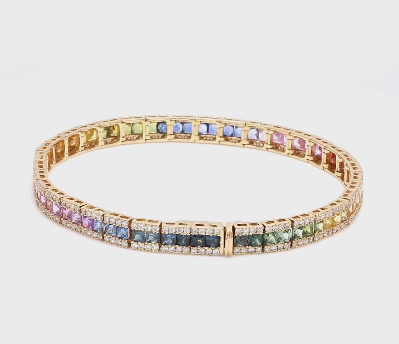 Rainbow Sapphire Tennis Bracelet