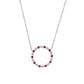 14K Gold Circle Pendant with Diamond and Ruby Accents - 2.00g