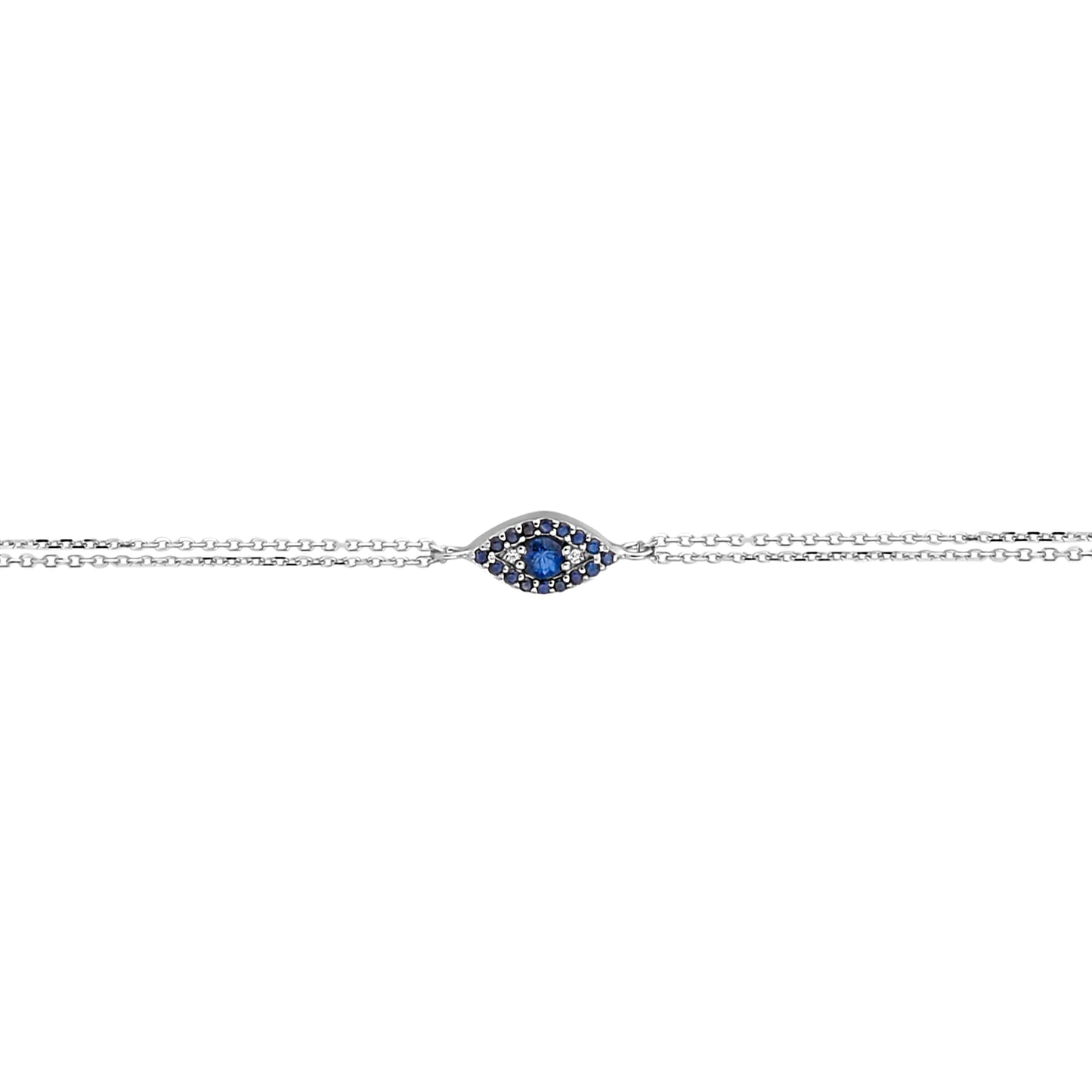 SAPPHIRE AND DIAMOND EVIL EYE BRACELET