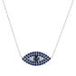 14K Gold Evil Eye Necklace with Diamond and Sapphire Accents - 4.66g