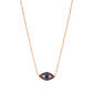 14K Rose Gold Evil Eye Necklace with Sapphire and Diamond Accents