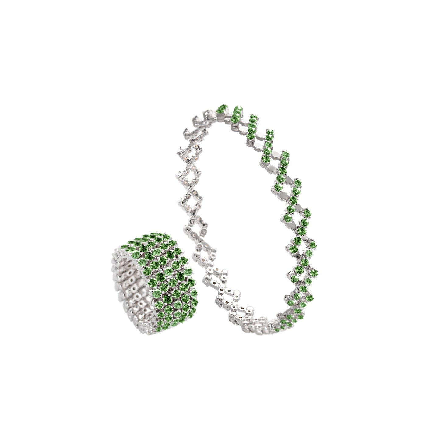 Zoom, Full Round Tsavorite White Gold