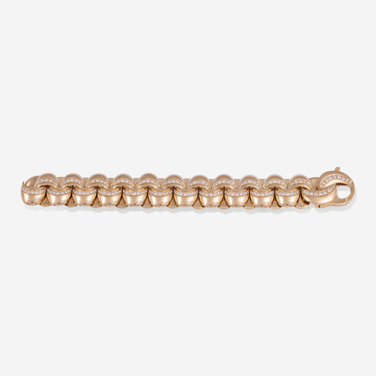 Yellow Gold With Diamonds Thick Links Bracelet - Ref: RB01694