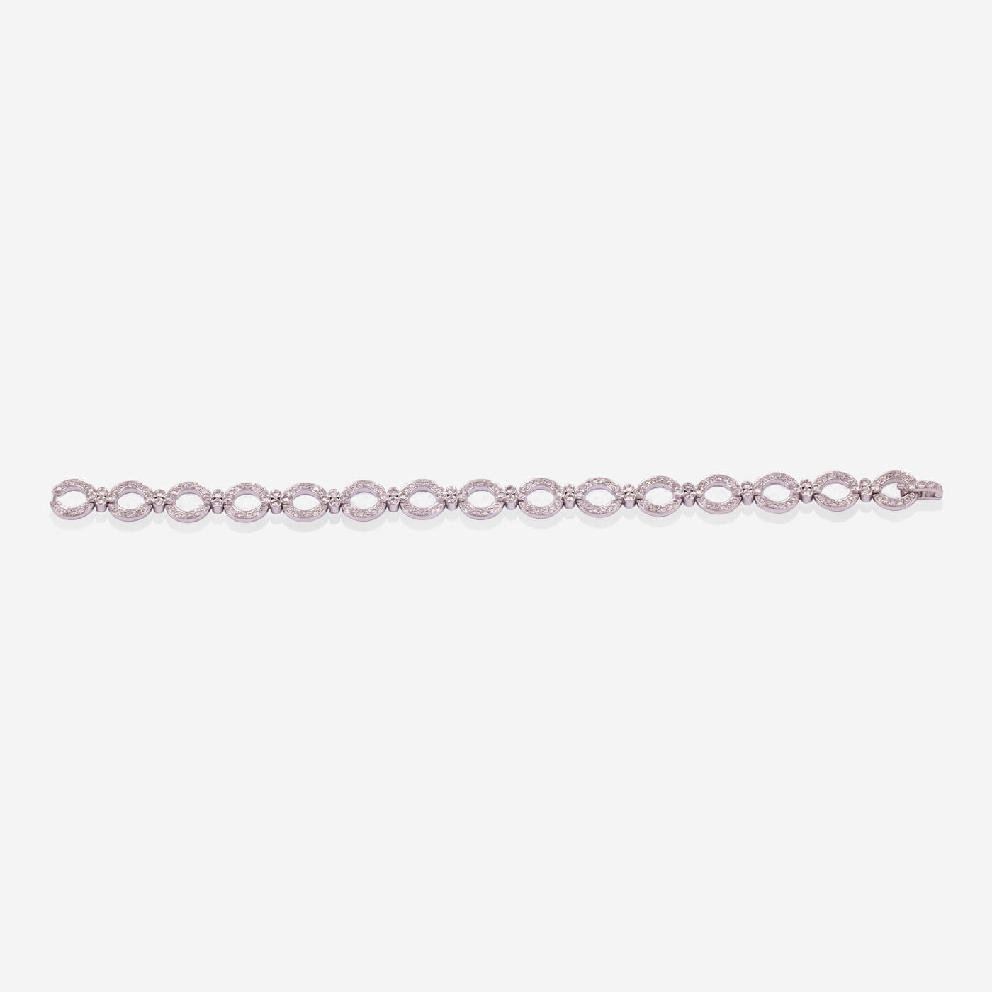 White Gold With Diamonds Marquise Links Tennis Bracelet - Ref: BB00029
