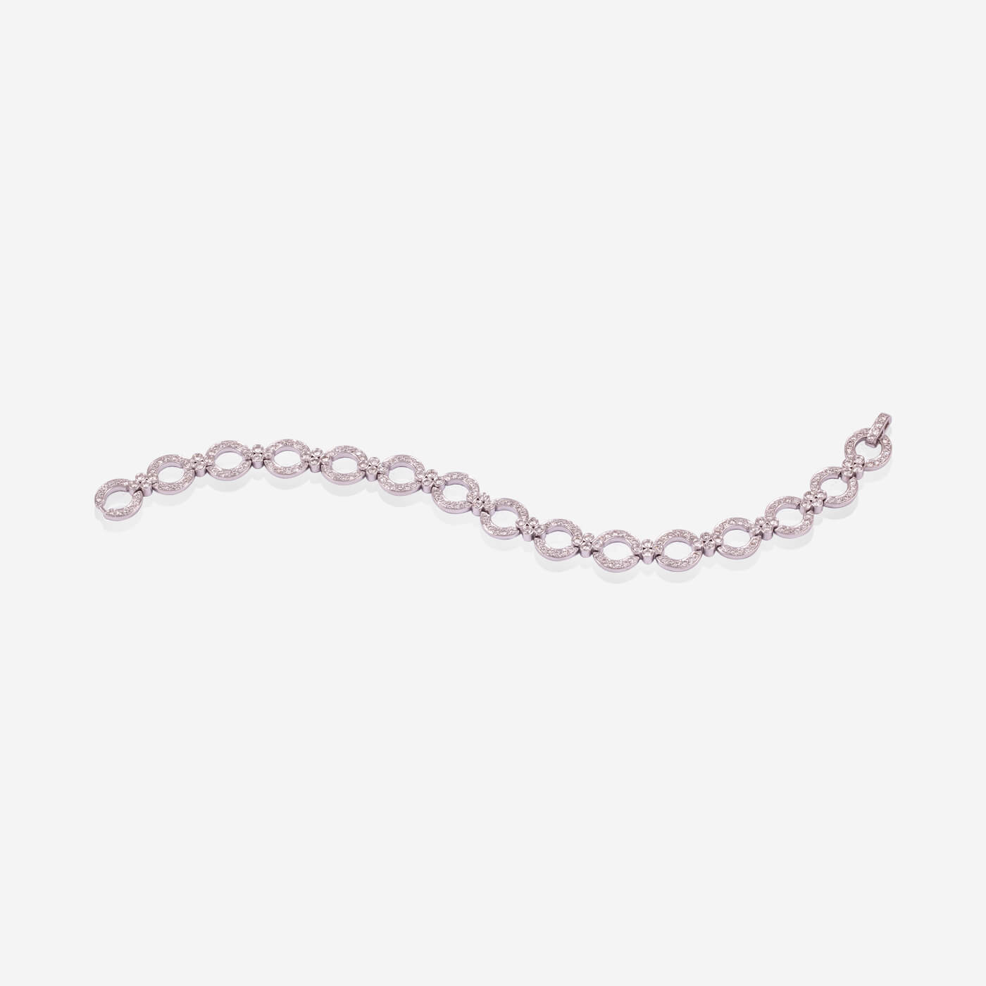 White Gold With Diamonds Marquise Links Tennis Bracelet - Ref: BB00029