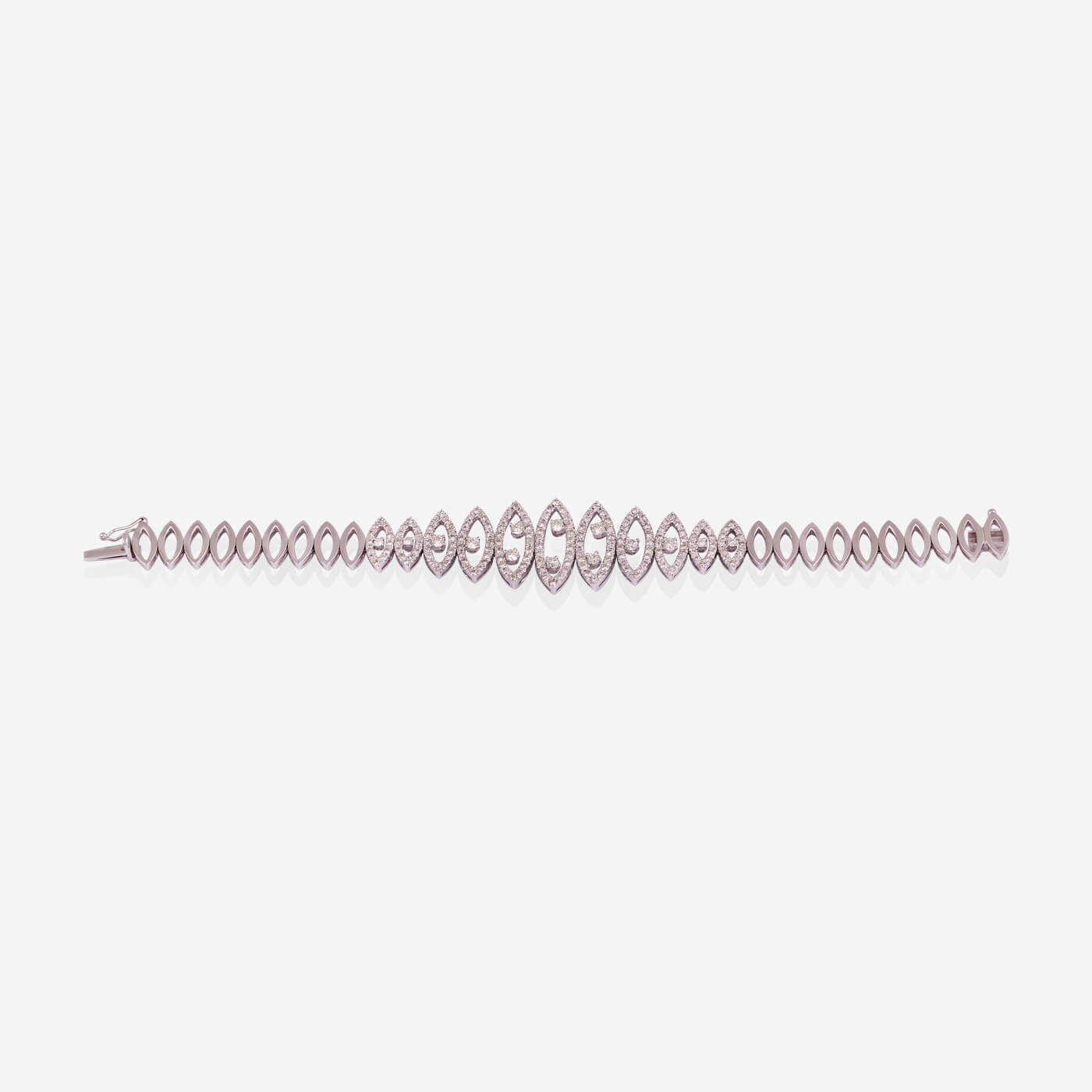 White Gold Gradually Marquises Bracelet With Diamonds - Ref: B000322