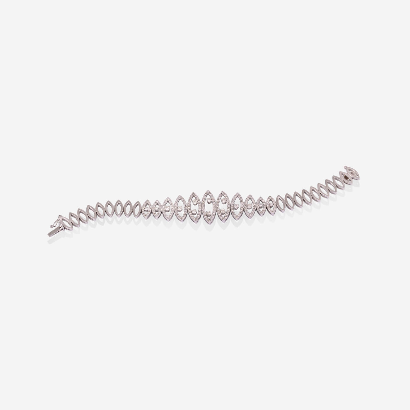 White Gold Gradually Marquises Bracelet With Diamonds - Ref: B000322