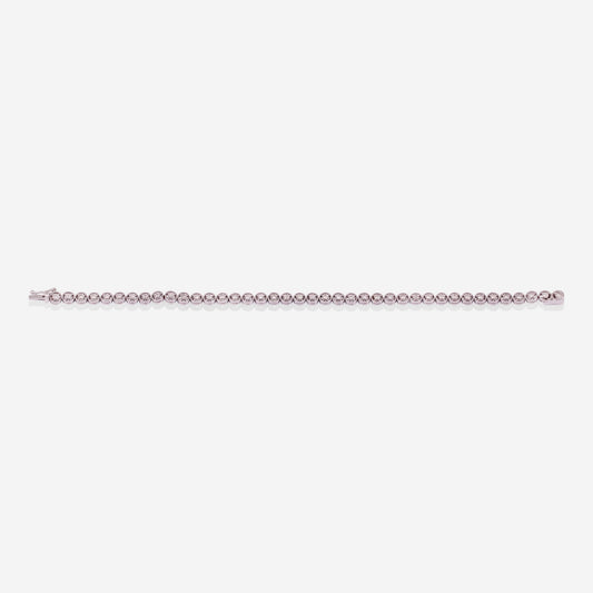 White Gold With Diamonds Small Round Tennis Bracelet - Ref: RB01404