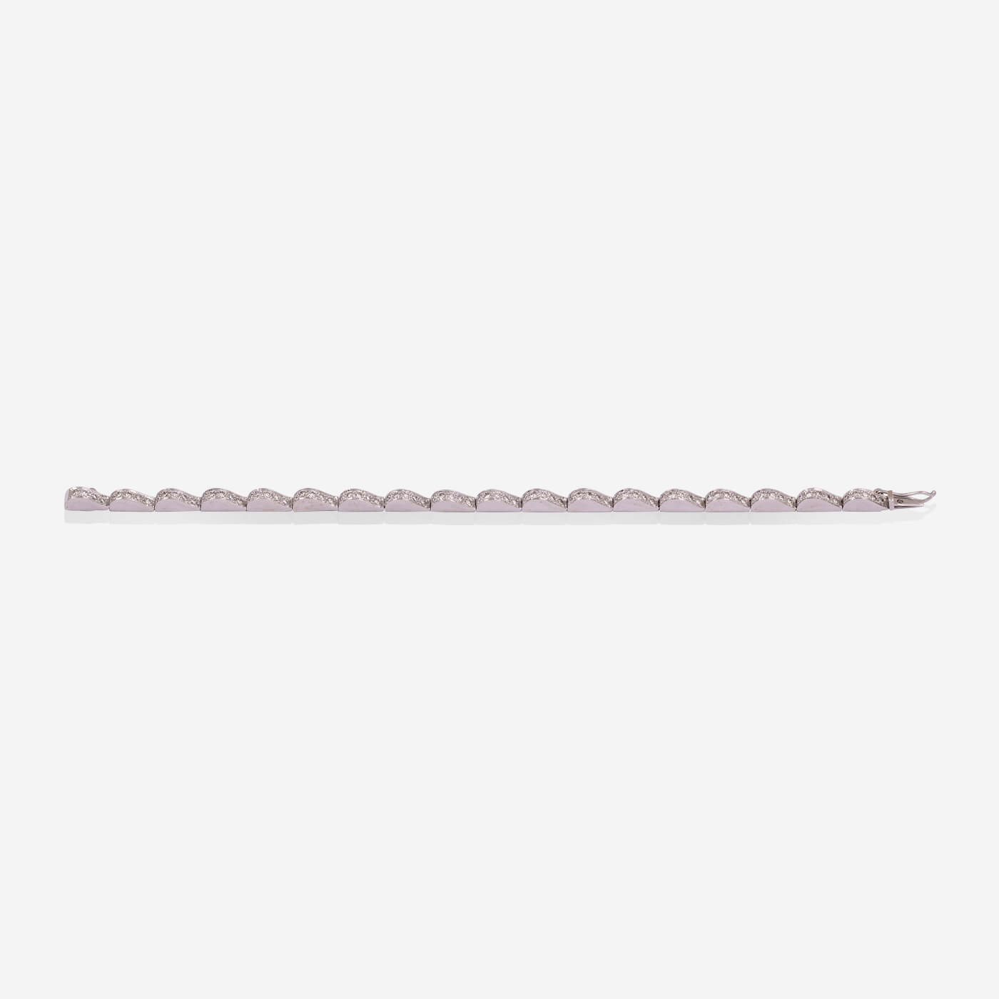White Gold With Diamonds Wave Tennis Bracelet - Ref: RB00596
