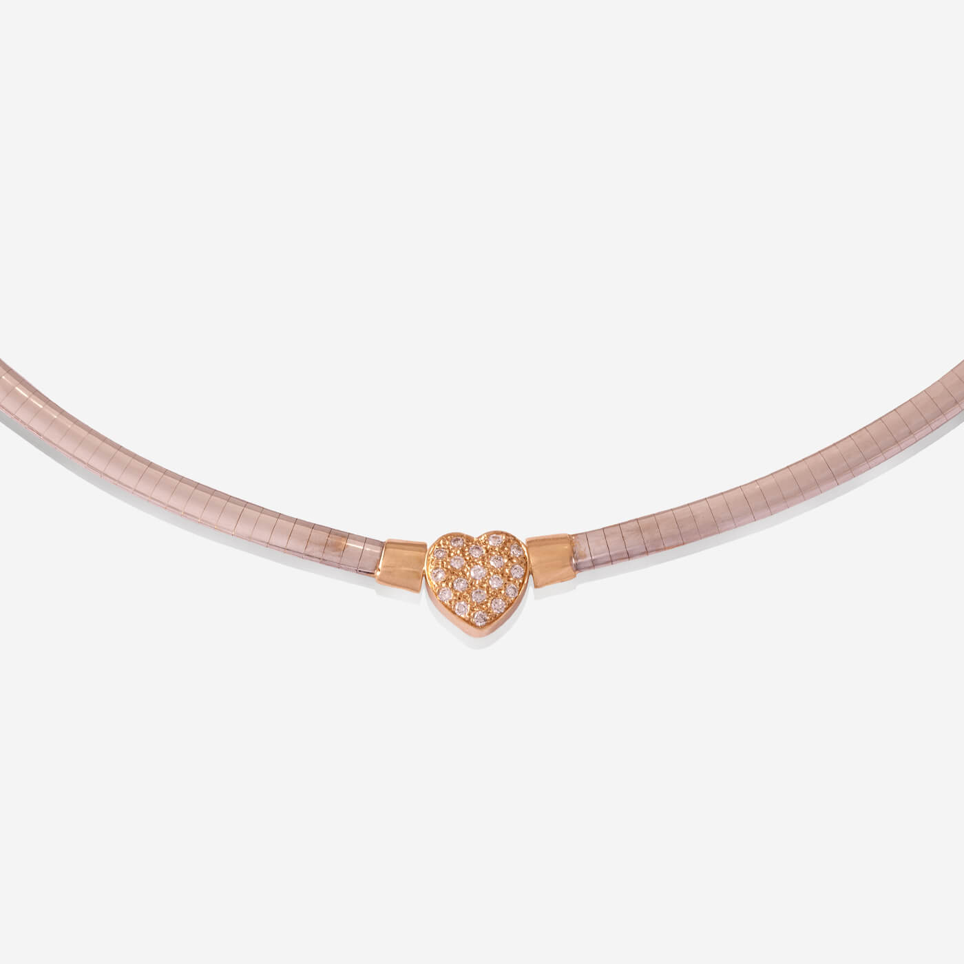 Multi Functional Yellow And White Gold 2 Sided Heart Choker With Sapphire & Diamonds- Ref: RG04793
