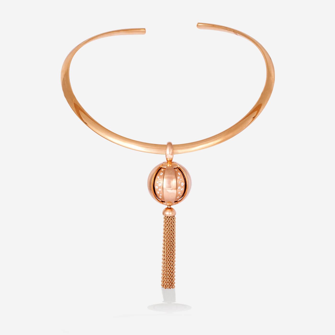 Multi Functional Yellow Gold Cage Pendant Pearl With Diamonds Necklace - Ref: RG04090