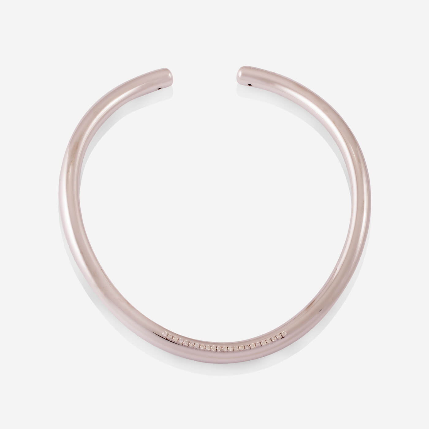 White Gold Choker With Diamonds Line - Ref: RG04574