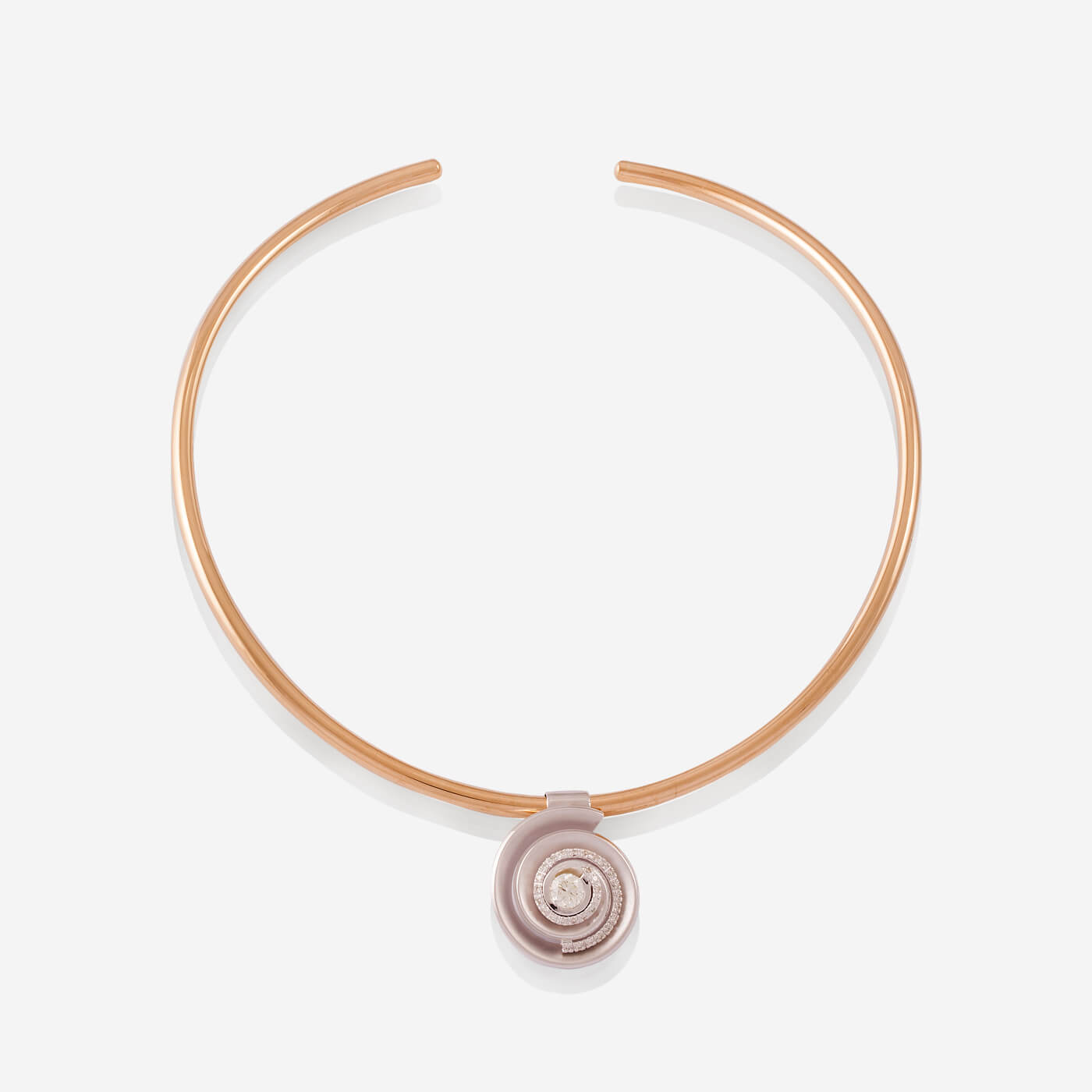 Yellow Gold Choker With White Gold Removable Diamonds Pendant - Ref: RG03336