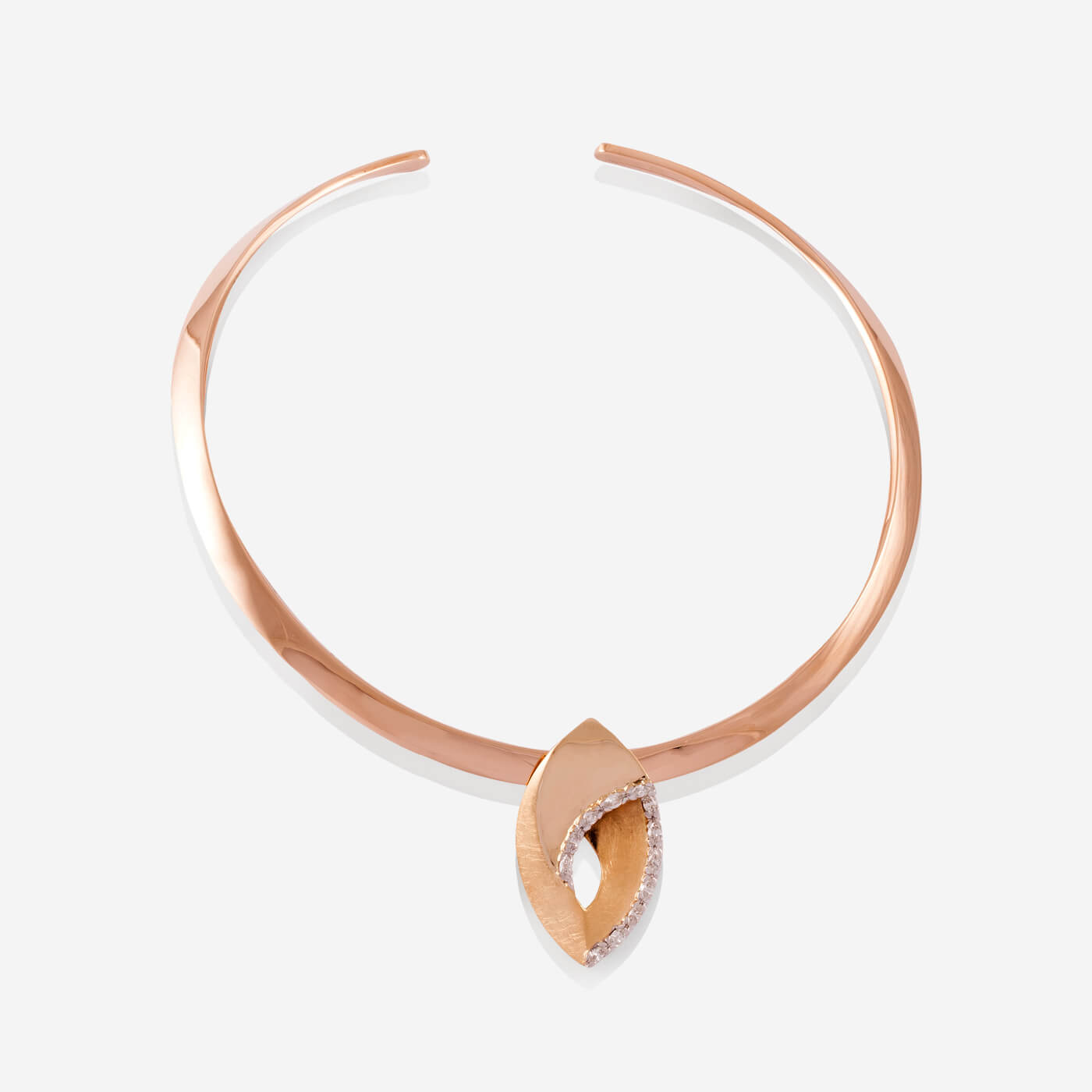 Rose Gold Choker With Removable Diamonds Pendant - Ref: RG03335