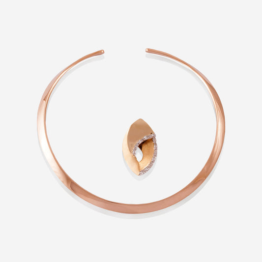 Rose Gold Choker With Removable Diamonds Pendant  - Ref: RG03335