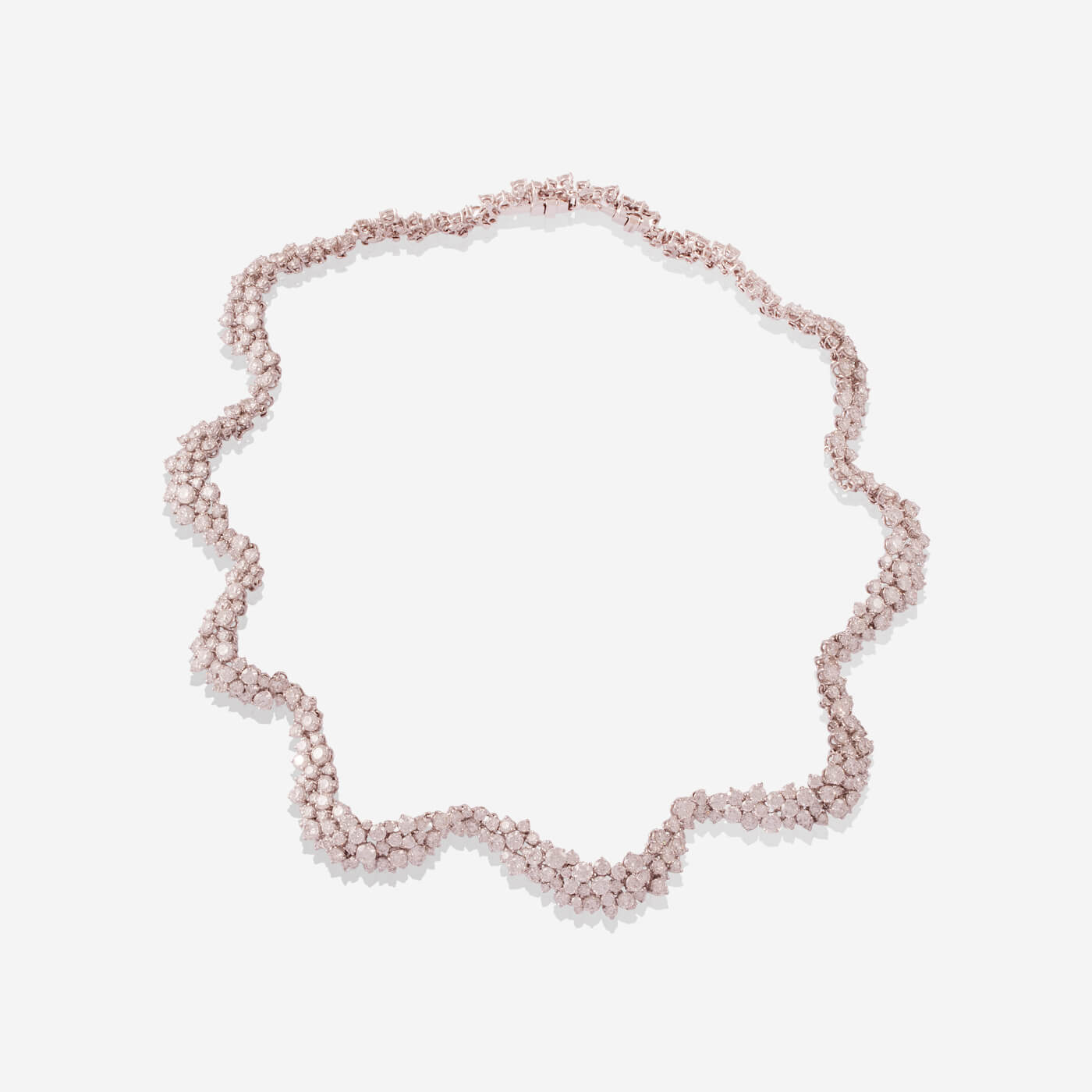 White Gold Waves With Diamonds Necklace - Ref: RG03620