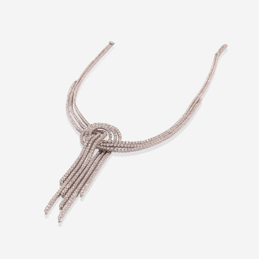 White Gold Big Knot With Diamonds Necklace - Ref: RG03587