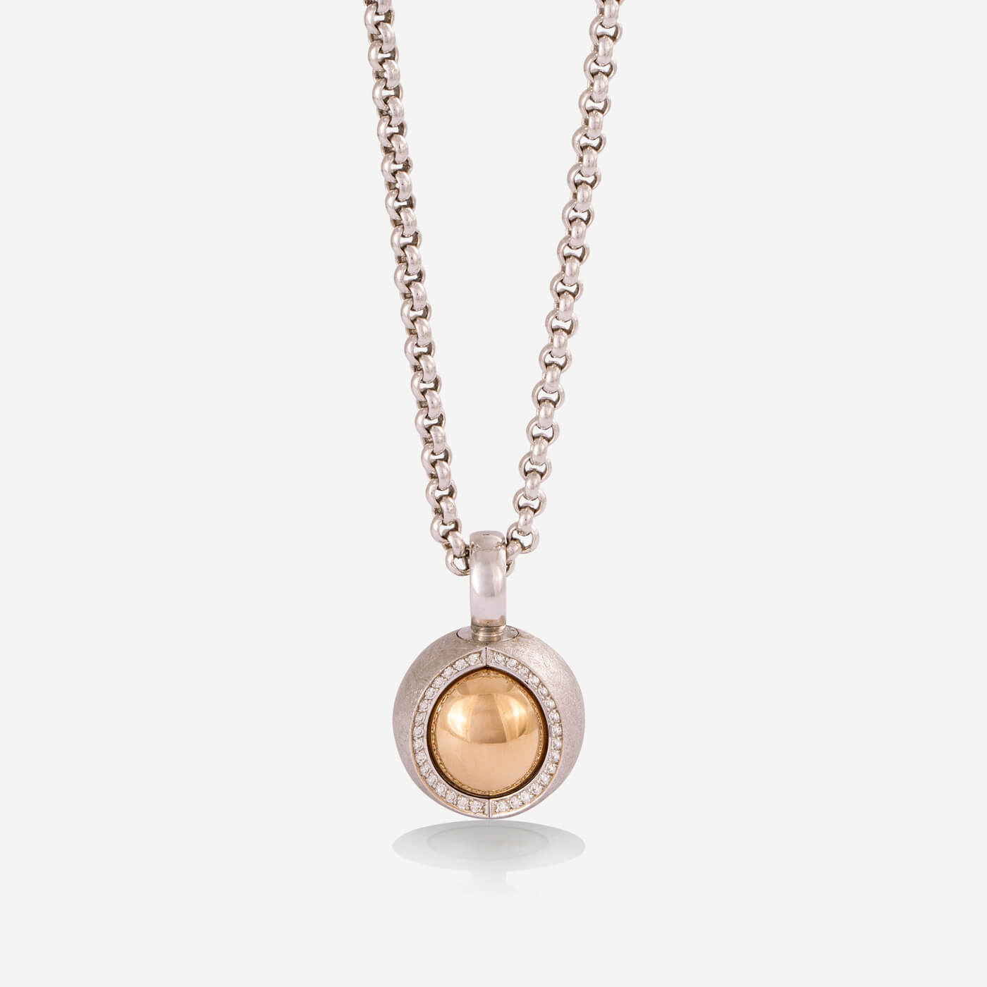 Multi Functional White Gold With 3 Faced Diamonds Necklace - Ref: RG04047