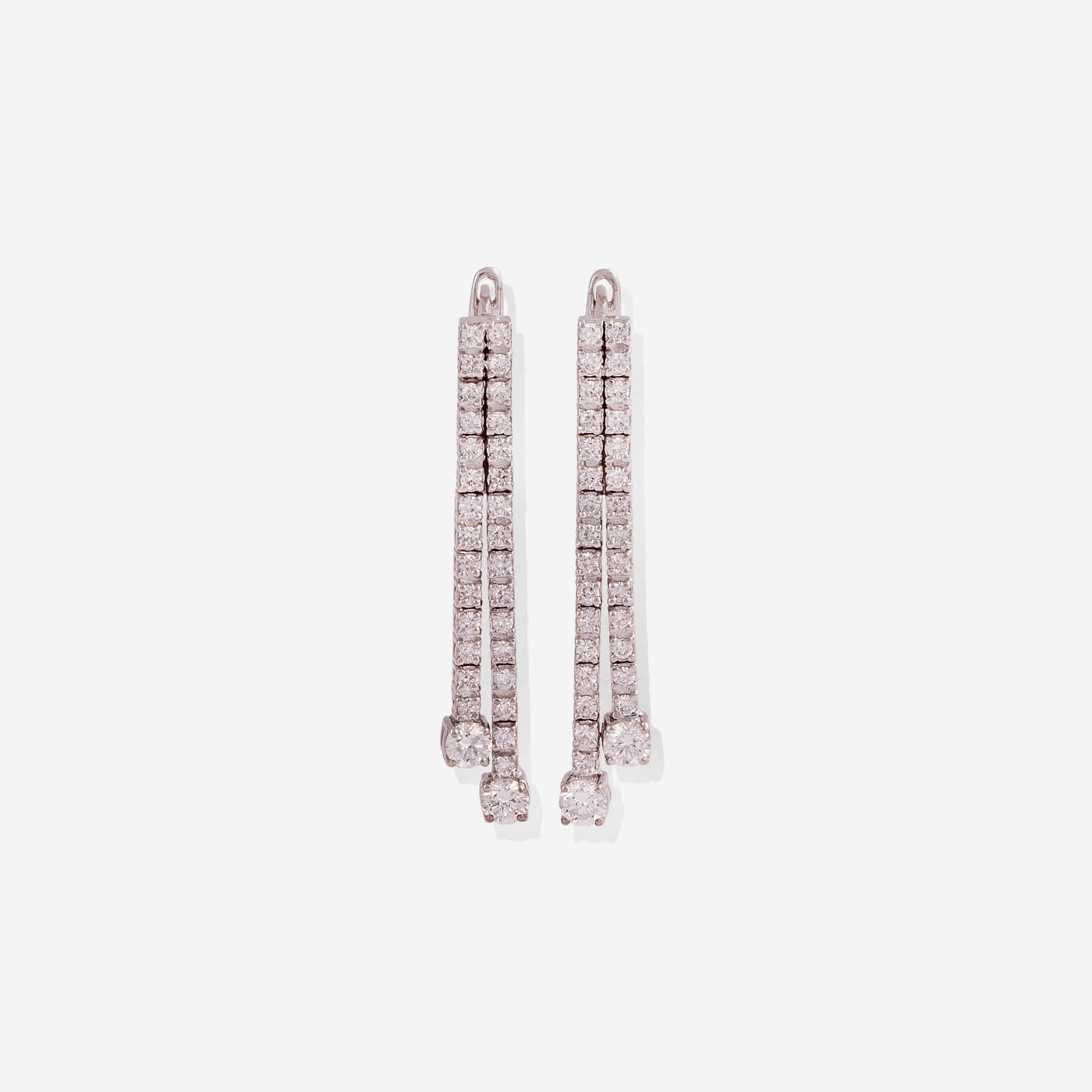 White Gold Dangling Diamonds Earrings - Ref: KK00019