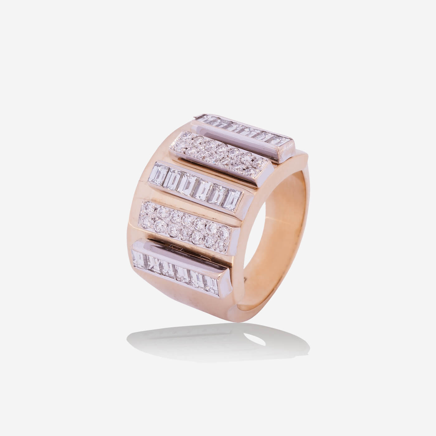 Multifunctional Yellow & White Gold Ring With Diamonds - Ref: RY04775