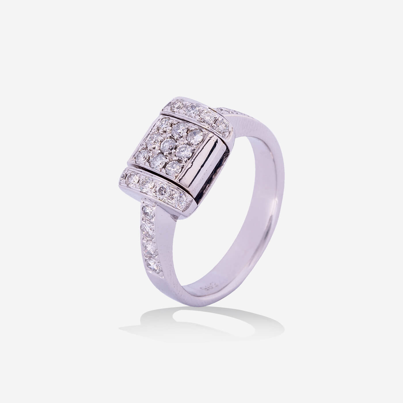 Multi Functional White Gold Ring With Sapphire And Diamonds- Ref: RY08537