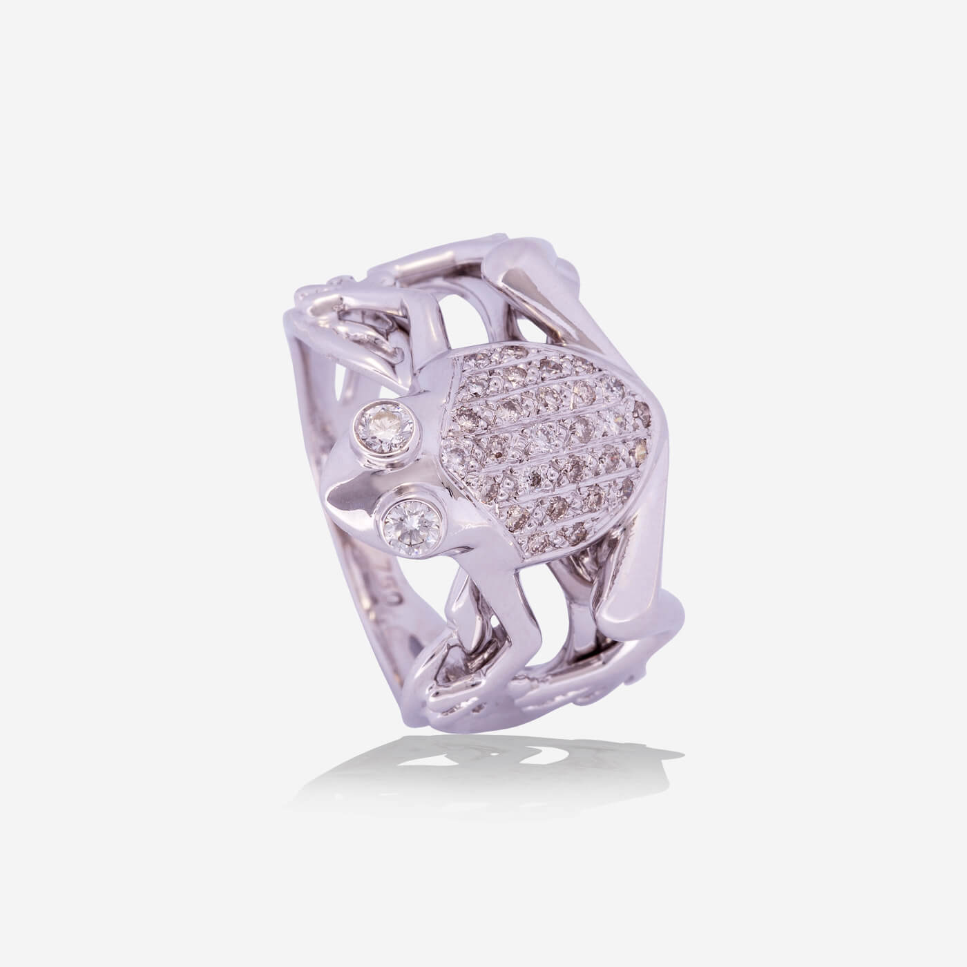White Gold With Diamonds Ring - Ref: RY08443