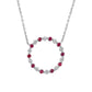 14K Gold Diamond and Ruby Circle Pendant - 7.00g