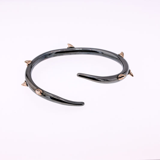 Mystical Thorn Black Gold Spike Bracelet