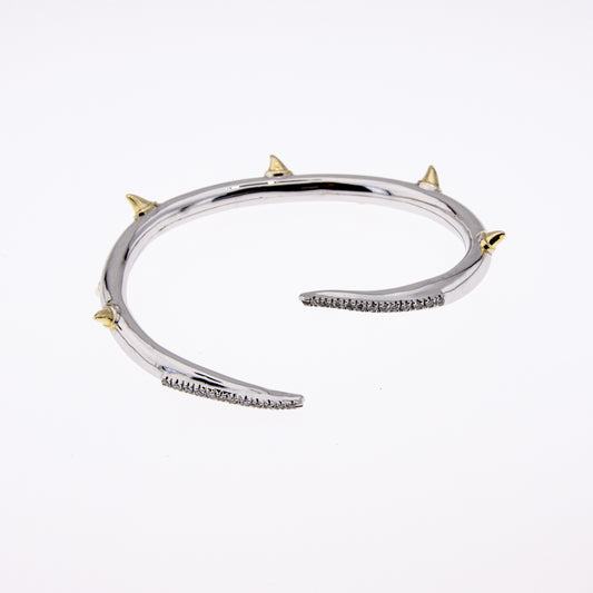 Mystical Thorn White Gold with Diamonds Spike Bracelet