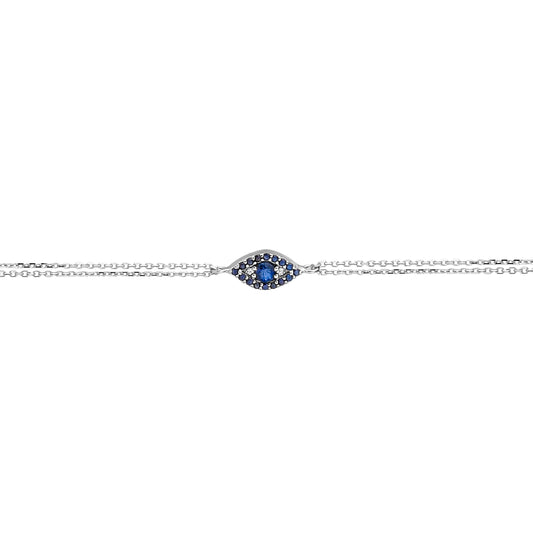 SAPPHIRE AND DIAMOND EVIL EYE BRACELET
