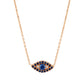 AROUND SAPPHIRE AND DIAMOND ROSE GOLD EVIL EYE NECKLACE