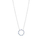 DIAMOND AND SAPPHIRE CIRCLE PENDANT NECKLACE