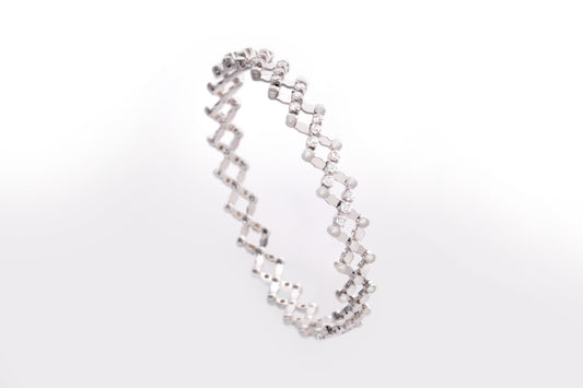 Zoom, Half Round White Diamond White Gold