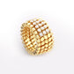 Zoom, Half Round Yellow Gold White Diamond