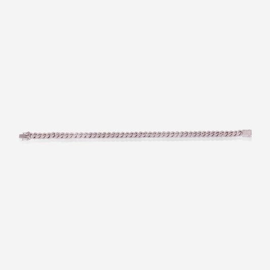 White Gold Chain With Pave Diamonds Bracelet - Ref: RB01654