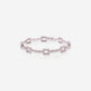 White Gold Squares With Pave Diamonds Bracelet - Ref: B000029
