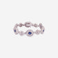 White Gold Sapphire Flowers With Diamonds Bracelet - Ref: RB00252