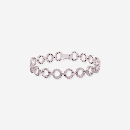White Gold Circles With Diamonds Bracelet - Ref: RB00310