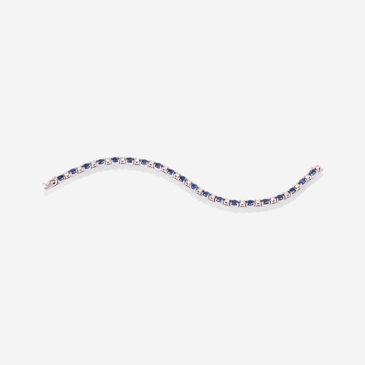 White Gold Sapphire With Diamonds Tennis Bracelet - Ref: KB00014