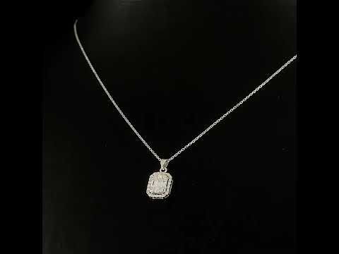 SQUARE BAGUETTE DIAMOND PENDANT NECKLACE