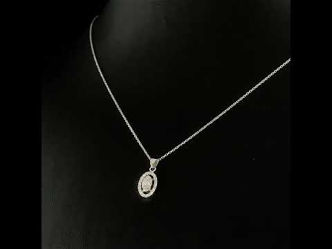 OVAL PAVE DIAMOND PENDANT NECKLACE