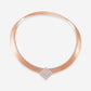 Rose Gold Choker With Square Removable Diamonds Pendant - Ref: RG03193
