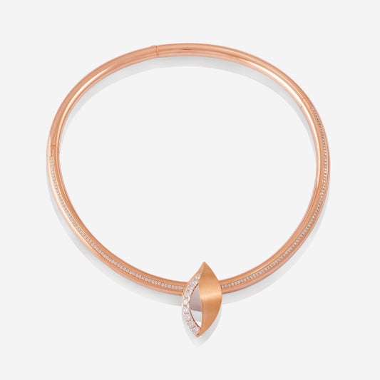 Yellow Gold Choker With Removable 1 Side Diamonds Pendant - Ref: RG03192