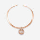 Rose Gold Choker With Removable Circles Diamonds Pendant  - Ref: RG03214