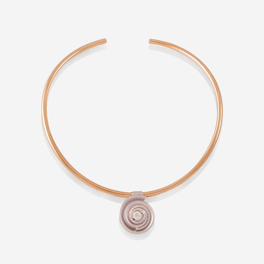 Yellow Gold Choker With White Gold Removable Diamonds Pendant - Ref: RG03336