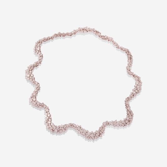 White Gold Waves With Diamonds Necklace - Ref: RG03620