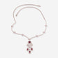 White Gold Dangling Rubies With Diamonds Necklace - Ref: RG01903