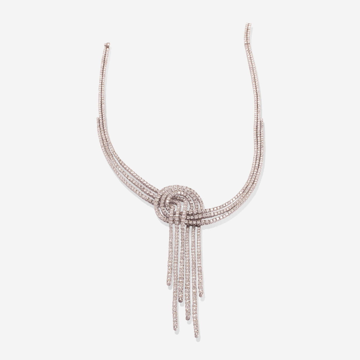 White Gold Big Knot With Diamonds Necklace - Ref: RG03587