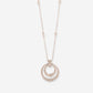 White Gold 2 Circles With Diamonds Necklace - Ref: KG00016