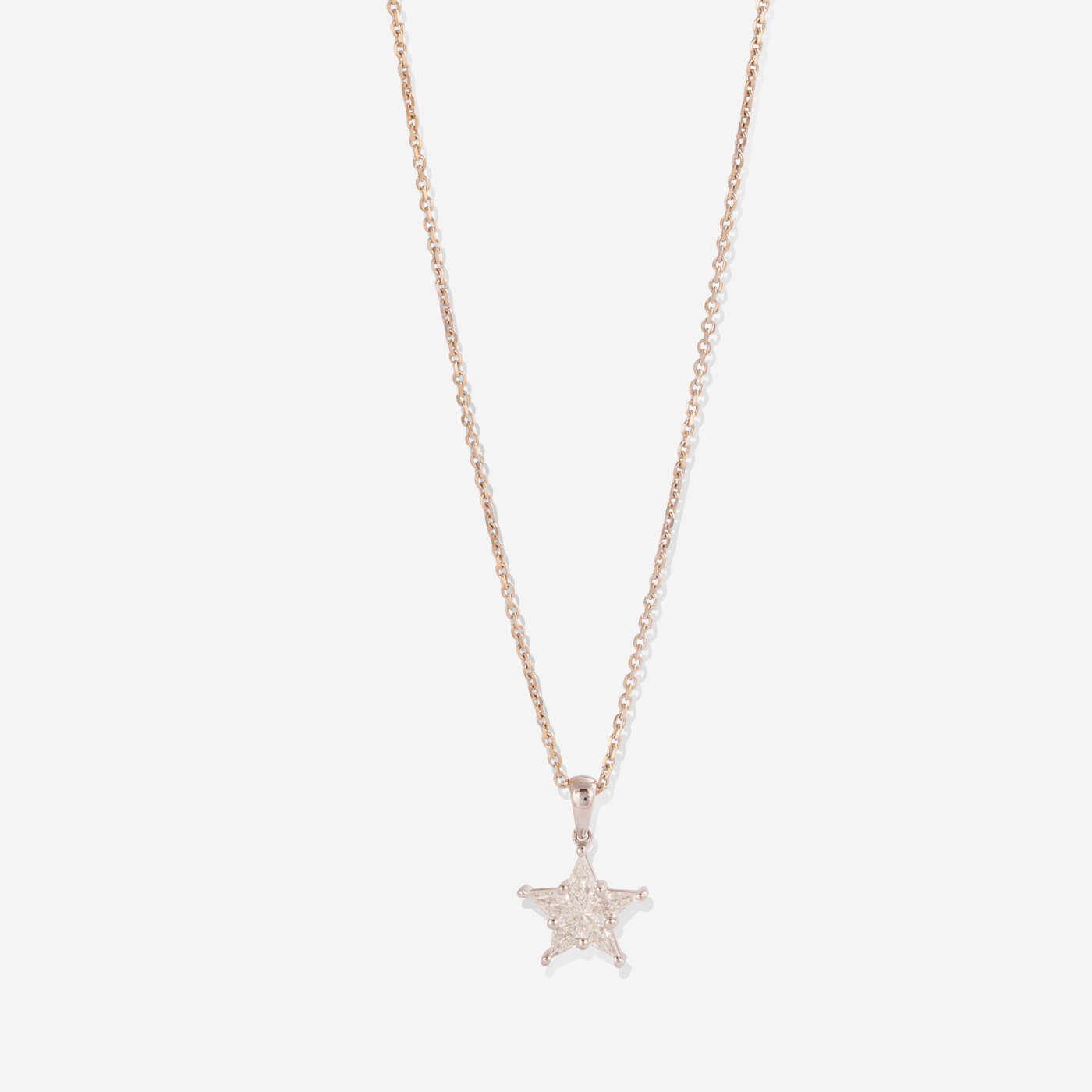 White Gold Star With Diamonds Necklace - Ref: KG00087
